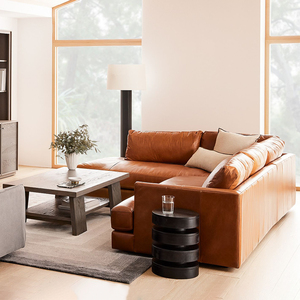Canapé de salon <span class=keywords><strong>en</strong></span> forme de <span class=keywords><strong>L</strong></span>, design moderne, cuir orange de haute qualité, meubles de salon modernes de haute qualité - Product Image 3