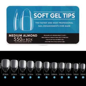 Puntas de Uñas de Gel Suave de Alta Calidad, Transparentes, 500 Unidades por Caja, Color Blanco Porcelana, Forma Ataúd - Product Image 5