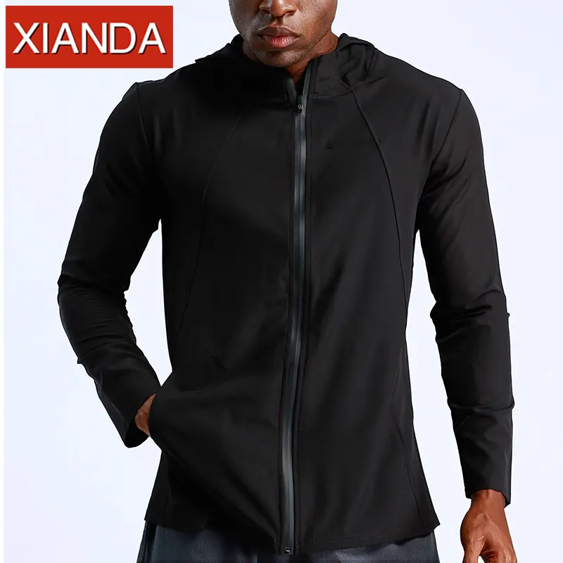 Veste à capuche pour hommes, vêtements de sport, d'entraînement, Fitness, course à pied, vente en gros,