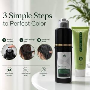 No <b>Gloves</b> Hair Dye Comb Brush Applicator Clean Application Ammonia Free Plant Based Herbal 200ml Custom Packaging - Product Image 1