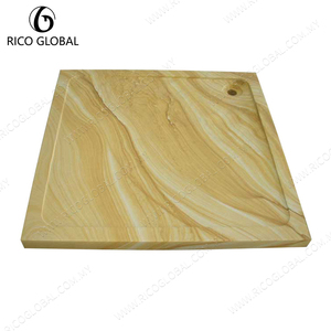 Receveur de douche carré en bois au design minimaliste, installation au sol pour salle de bain - Product Image 5