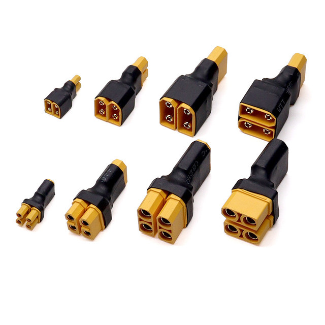 XT30 XT60 XT90 Series-to-Parallel Adapter Male-to-Dual-Female and Female-to-Dual-Male Power Connectors Made in China