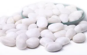 High Polished White Pebble Rocks Landscaping Stone Tumbled White Snow Stone Pebbles