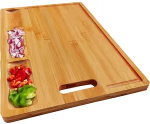 Placa de corte de bambu para cozinha premium, atacado