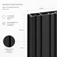 Portail double battant vertical en aluminium de luxe, noir, pour cour, avec serrure numérique intelligente et design personnalisé