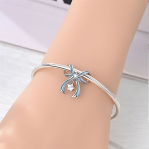 Copper Silver Plated Daily Life Sweet Themed Blue Pink Enamel CZ Charm <b>Beads</b> <b>Set</b> Fit European Bracelet - Product Image 5
