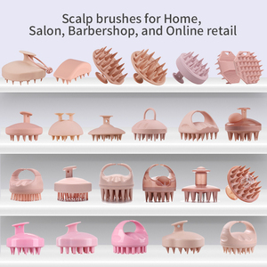 Custom Logo Hair Scalp <b>Brush</b> Shampoo <b>Brush</b> Scalp Scrubber Exfoliate Head Massager Full Silicone Scalp Massager For Hair Growth - Product Image 3
