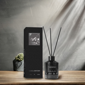 Parfum d'intérieur de luxe de qualité supérieure décor d'hôtel bouteille en verre de diffuseur de roseau décoratif noir de 100ml avec boîte - Product Image 5