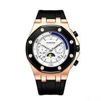 Montre mécanique entièrement automatique pour homme OCHSTIN, bracelet en silicone, cadran à aiguilles, multifonctionnelle, sportive, grand cadran, pour étudiants