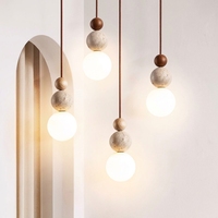 Lampe suspendue en travertin jaune de style Wabi-Sabi américain, design industriel nordique, pour hôtel, table à manger, allée, à brancher