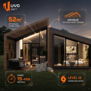 Villa modulaire de luxe préfabriquée UVO de 52 m² avec toit en pente, maison de villégiature moderne, cabane, bureau, magasin, conforme aux normes AS NZS CE ISO pour les marchés américain et australien - Product Image 4