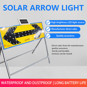 Señal de Tráfico LED Solar Intermitente YW-JT01, Precio Inmejorable, Flecha Bidireccional de Aluminio con Lámina No Reflectante, Advertencia Vial - Product Image 4