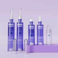 Bouteilles de luxe personnalisées en PET transparent de 5 ml et 10 ml pour crème contour des yeux, sérum et huile, avec design sans air à pression par le bas, fournisseur OEM ODM