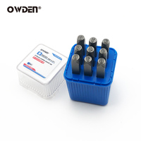 OWDEN Professionnel – Kit de 9 poinçons numériques en acier CR-V 60 (1,5-10 mm) pour bijoux, finition sablée, pour usage industriel et DIY, personnalisable OEM/ODM