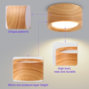 Modern Style Solid Wood Ceiling Simple Aisle Corridor Light GX53 Round LED Downlight Fixture for Kitchen Living Room - Product Image 4