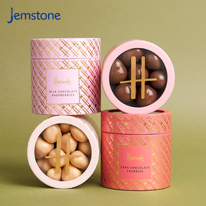 Caja Cilíndrica de Cartón para Dulces de Chocolate con Estampado en Caliente, Envase de Tubo de Papel Kraft para Galletas y Gomitas de Grado Alimenticio con Ventana Transparente - Product Image 2