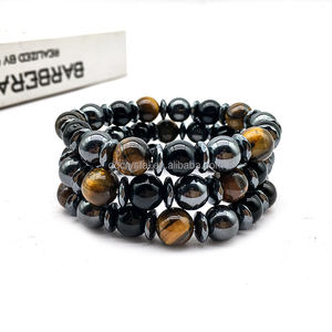 Bracelet Triple <span class=keywords><strong>Protection</strong></span> en Cristal Naturel <span class=keywords><strong>de</strong></span> Haute Qualité : Œil <span class=keywords><strong>de</strong></span> Tigre, <span class=keywords><strong>Pierre</strong></span> Énergétique Guérisseuse, <span class=keywords><strong>Obsidienne</strong></span> et Hématite pour DIY - Product Image 5