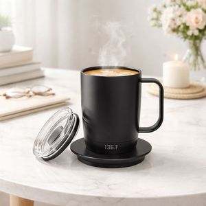 Juego de Tazas de Café para Capuchino y Espresso, Tazas y Platos Comerciales de Metal, Tazas Compostables con Tapas - Product Image 2
