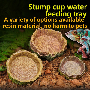 Bol d'eau en résine pour <span class=keywords><strong>reptiles</strong></span>, en forme de souche d'arbre, pour terrarium, adapté aux grenouilles cornées, aux geckos, aux tortues et aux serpents - Product Image 1