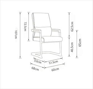 Chaise pivotante moderne en cuir noir à dossier moyen avec inclinaison réglable en hauteur sur roulettes pour utilisation en <span class=keywords><strong>bureau</strong></span> et en salle <span class=keywords><strong>de</strong></span> conférence - Product Image 6