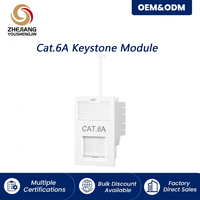 Connecteur Keystone RJ45 CAT6A Ysj HBB, Vente Directe Usine, Testé Gigabit, Plaqué Or, Cache Anti-Poussière, Fenêtre d'Identification, 250 MHz, pour Ordinateur