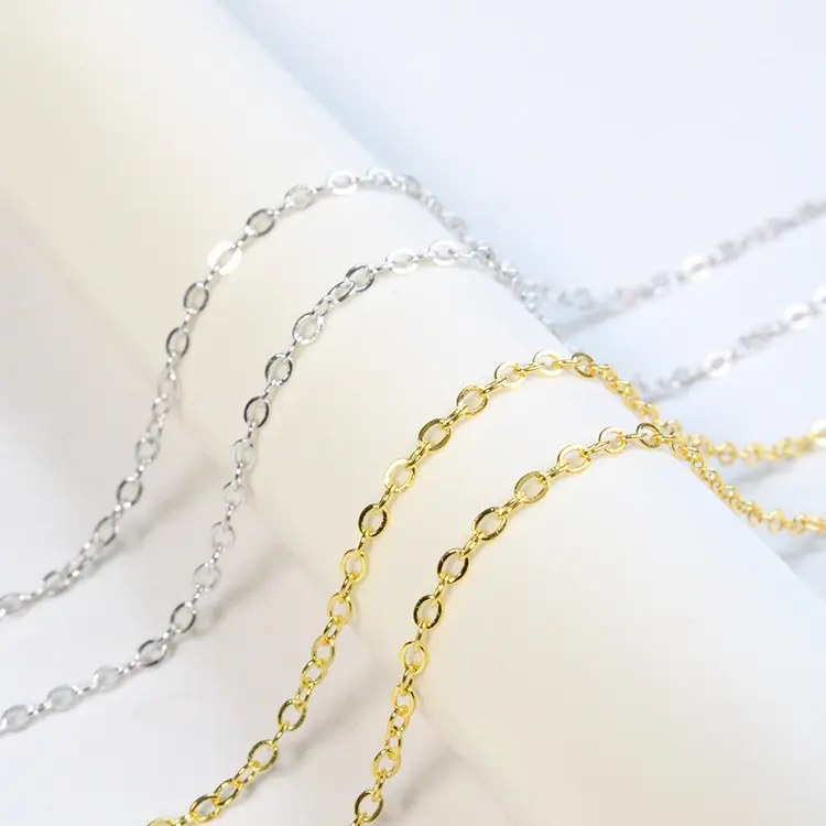 En vrac de haute qualité 1.3mm bricolage lien chaîne collier 925 chaîne en argent pour la fabrication de bijoux