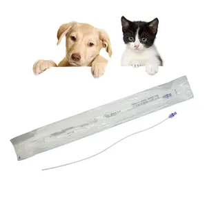 animal urinary catheter feline veterinary urine catheters PVC pet dog cat veterinary urethral catheter with luer lock connector