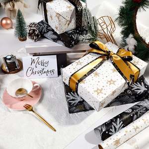 High Quality Wholesale 80g Christmas <b>White</b> Kraft PaperTissue 43*300cm Gift Luxury Custom Birthday Packaging <b>Wrapping</b> <b>Paper</b> Roll - Product Image 1