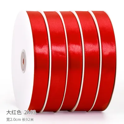Fita vermelha poliéster Embalagem Gift Satin Atacado Roll Ribbons