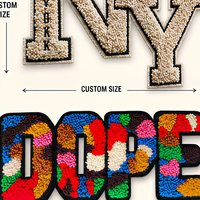 Patch en chenille 3D personnalisé avec logo, lettres brodées, à thermocoller, pour chapeau, vêtements, sac