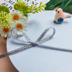 4mm Gift Packing <b>Ribbon</b> Nylon Metal <b>Wire</b> Glitter Silvery <b>Ribbons</b> Decor Gold and Silver Metallic Band for Decoration Festival - Product Image 4