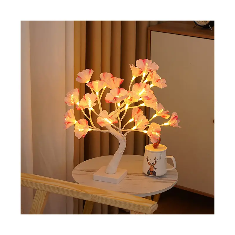 Fiber optik çiçek ağacı ışık led noel partisi düzeni aydınlık şükran kapalı ve açık peyzaj ev dekorasyon