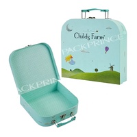 Mini boîte à valises en carton doré, emballage rigide en carton papier pour bébé, coffre-cadeau avec Logo