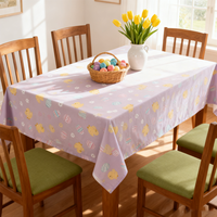 Nappe de Pâques jetable avec des motifs de poussins et d'œufs, parfaite pour les dîners familiaux de Pâques et les décorations de fête