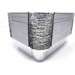 600ml Oblong 18x13x4cm Disposable Aluminum <b>Foil</b> Food <b>Container</b> with <b>Foil</b> Lid Food Grade Packaging Trays - Product Image 4