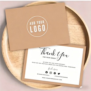 Biglietti di ringraziamento personalizzati in carta patinata, buste incluse, campionatura rapida, ideali per piccole imprese - Product Image 1