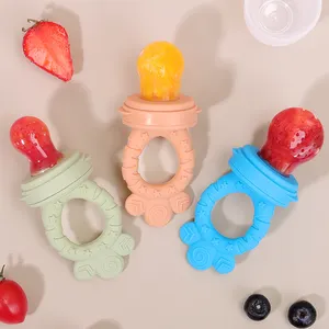 아기 과일 피더 젖꼭지 3 세트 아기를위한 실리콘 Teether 장난감 신선한 과일 식품 피더 젖꼭지