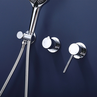 Aideal design élégant populaire dans le mur 2 voies grand plafond douche douche à effet pluie dissimulée ensemble de douche