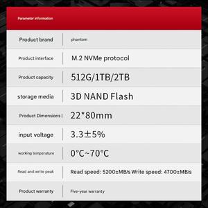 ฮวนยิน HV3000 2TB SSD โซลิดสเตทไดรฟ์ NVMe PCIe 4.0 * 4 2280 - Product Image 2