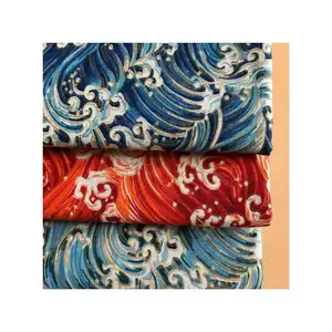 Kain Linen Desain Jepang Kualitas Tinggi Cetak Vintage Tekstil untuk Tirai Sofa Bantal Taplak Meja