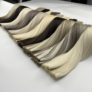 <span class=keywords><strong>Capelli</strong></span> Umani Remy Genius Weft 50g 100g, Colori Nero <span class=keywords><strong>Naturale</strong></span> e Biondo, Doppia Trama, Qualità Professionale da Salone - Product Image 1