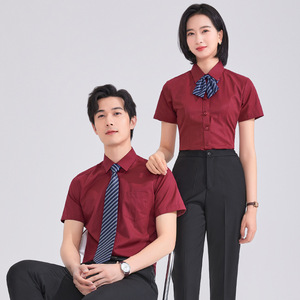 Unisex Short Sleeve Oxford Shirt 100 Polyester School Uniform For Students Teachers Spring 2025 - Product Image 4
