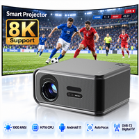 Meilleur projecteur 2026, 1000 lumens ANSI, Full HD natif 1080P, Smart WiFi, Android, mise au point automatique, home cinéma, DVB-T2 TV