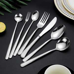 ชุดช้อนส้อมสแตนเลส A35 304 ลายตอก ทนทาน สำหรับใช้ในบ้านและโรงแรม - Product Image 5