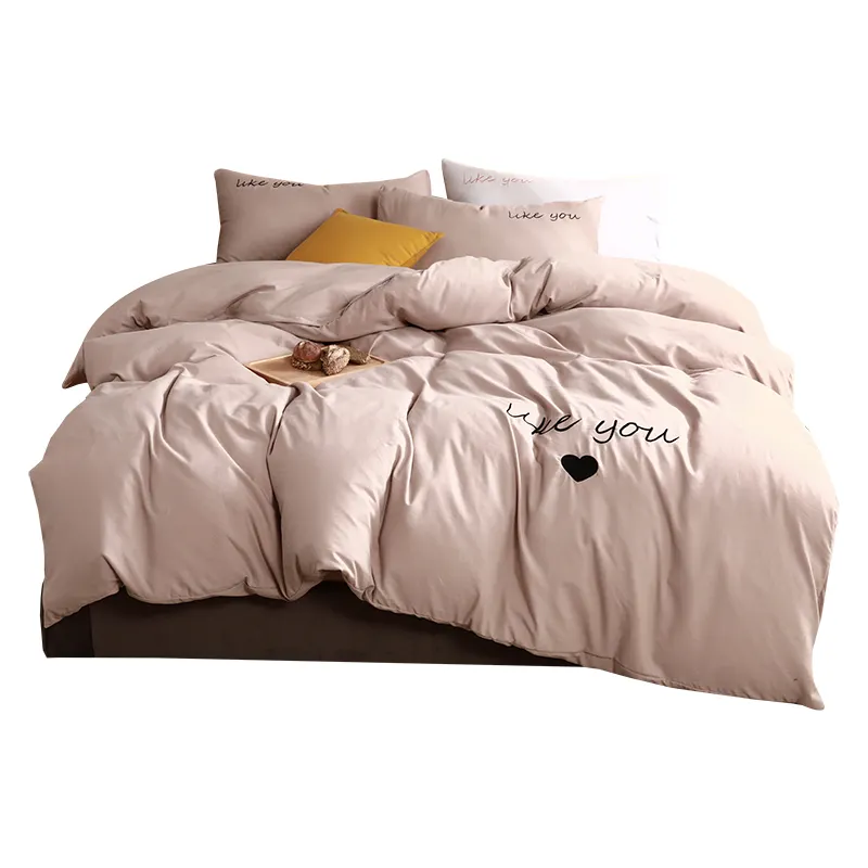 super soft 100% cotton washed duvet cover set bed sheet set bedding set