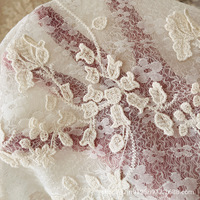 Tela de Encaje con Bordado Floral Completo para Camisas, Vestidos de Novia y Bolsos de Mujer para Primavera y Verano