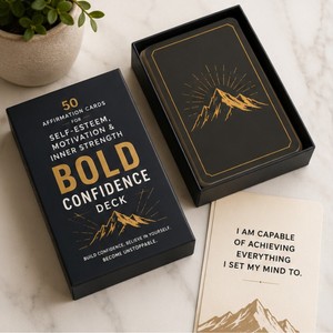 Tarjetas de Afirmaciones Positivas Personalizadas para la Autoestima, la Motivación y la Fuerza Interior, Baraja de Inspiración Premium para la Confianza - Product Image 1