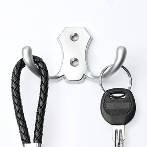 Zinc Alloy Double <b>Hook</b> Wall Mounted Coat <b>Hook</b> For Kitchen Bathroom Hotel Wardrobe Durable - Product Image 1