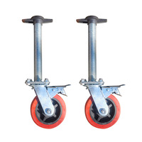 Mobile rétractable télescopique réglable sur roues Roue de roulette d'échafaudage Q235 avec échelle de jambe et pièces d'échafaudage
