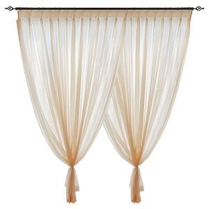 Rideau <span class=keywords><strong>Voilage</strong></span> Double Couche en Mousseline Effet Ballon Luxe Léger 100% Polyester Personnalisable Crème pour Fenêtre Plate Salon Moderne - Product Image 3